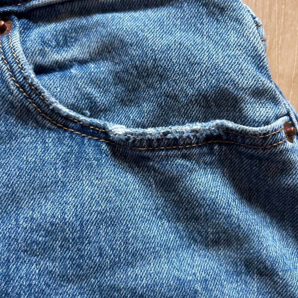 Abercrombie & Fitch Curve Love Blue Denim Cutoff Mom Shorts (NWOT) - Picture 6 of 12